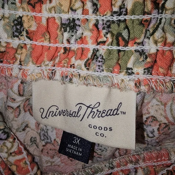 3x Universal Thread Floral Mini Skirt - Orange Multicolor - Picture 3 of 4